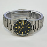 Seiko 5 Automatic Men's Watch Black Dial Vintage Style 36mm Day-Date Japan