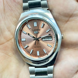Seiko 5 - Custom Vintage Style Automatic Mens Watch 6309  Salmon Sunburst Dial