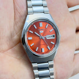 Seiko 5 Automatic – Orange Sunburst Dial Vintage Style Day-Date Men’s Watch